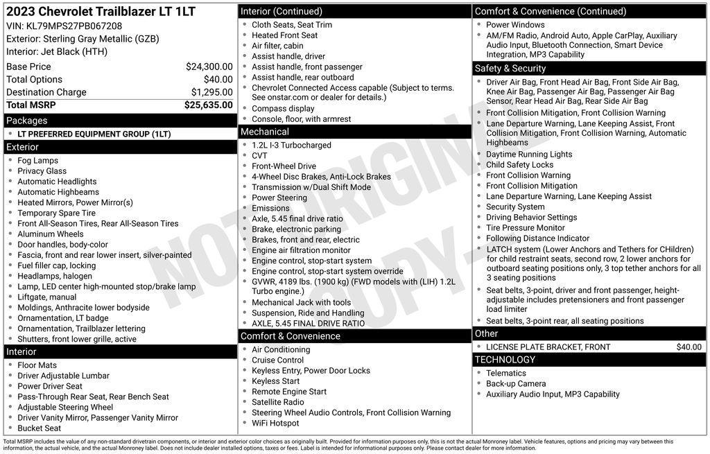 used 2023 Chevrolet TrailBlazer car, priced at $18,777
