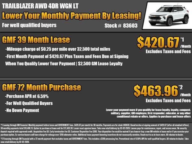 new 2026 Chevrolet TrailBlazer car, priced at $27,530