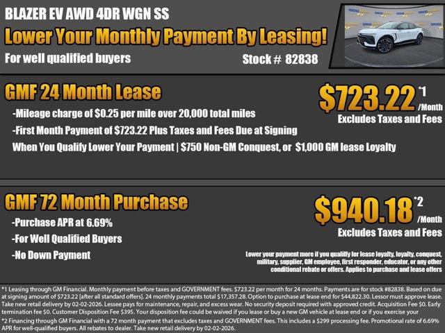 new 2026 Chevrolet Blazer EV car, priced at $55,630