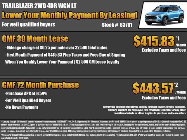 new 2026 Chevrolet TrailBlazer car, priced at $26,320