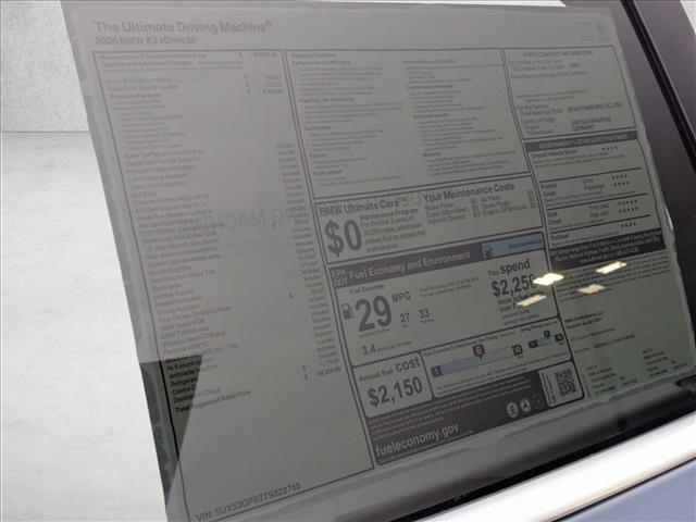 new 2026 BMW X3 car, priced at $58,225