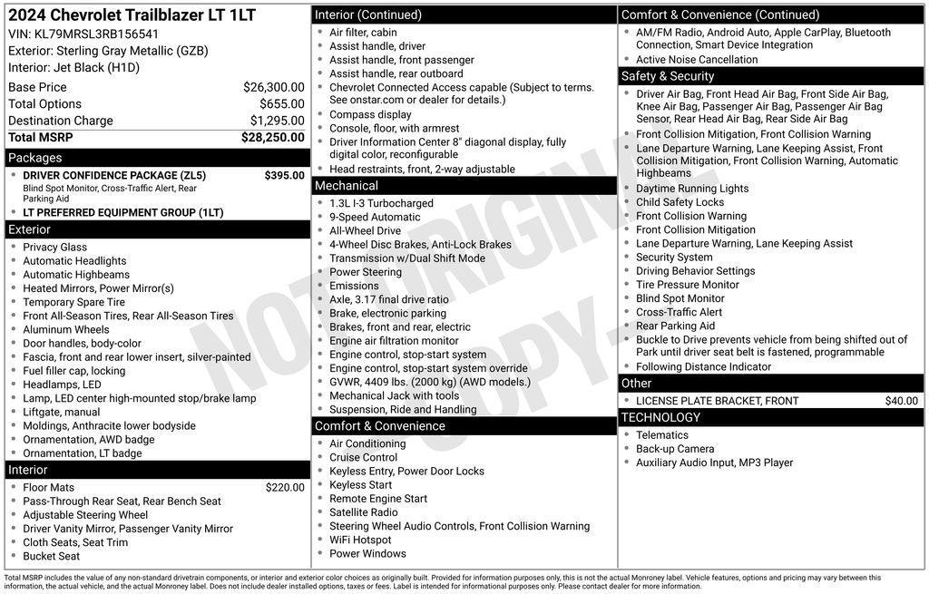 used 2024 Chevrolet TrailBlazer car, priced at $23,495