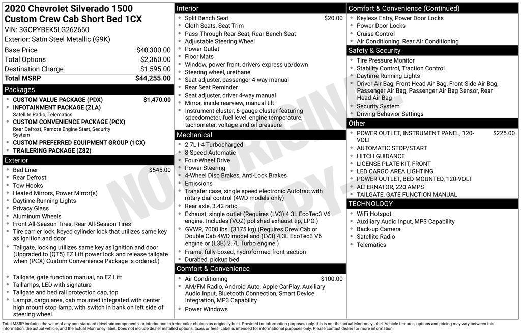 used 2020 Chevrolet Silverado 1500 car, priced at $22,218