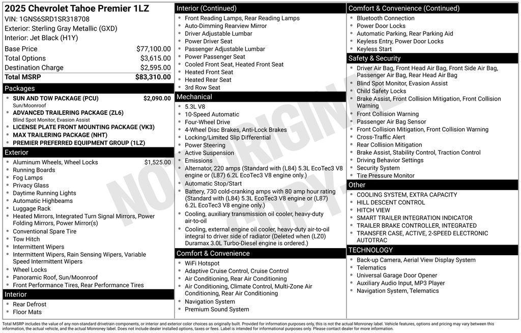 used 2025 Chevrolet Tahoe car