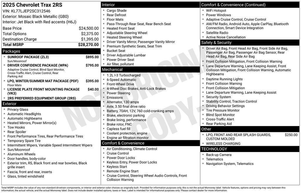 used 2025 Chevrolet Trax car, priced at $25,475