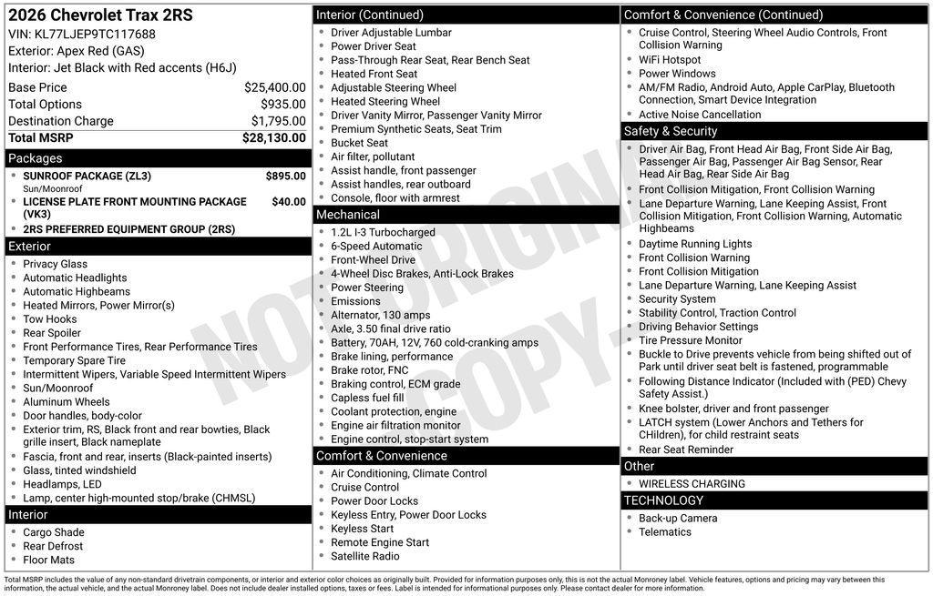 new 2026 Chevrolet Trax car