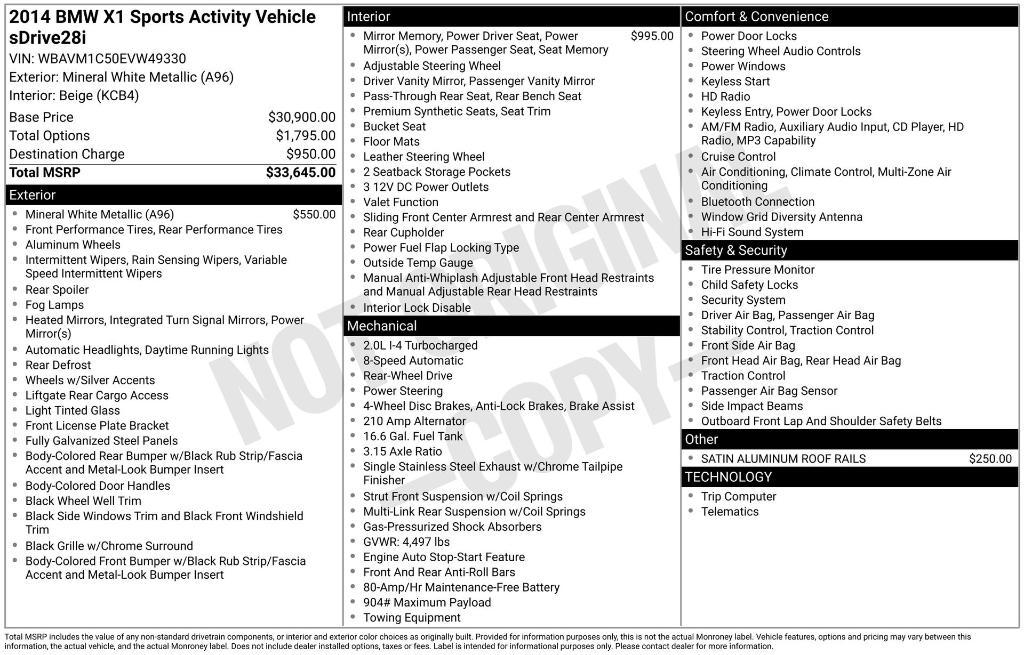 used 2014 BMW X1 car, priced at $10,998