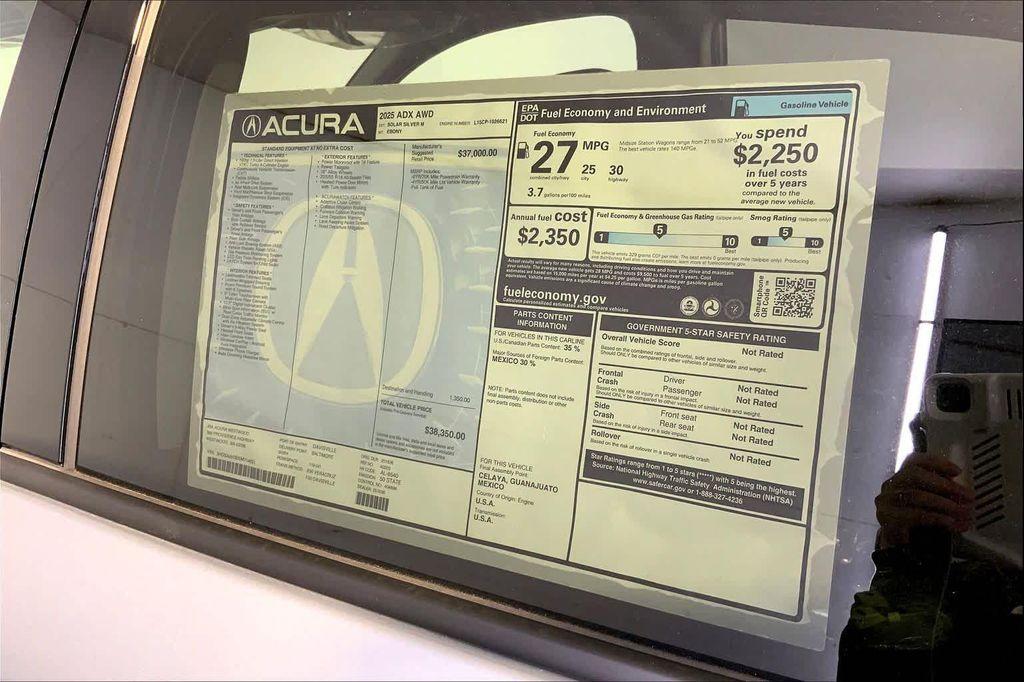 new 2025 Acura ADX car, priced at $38,350