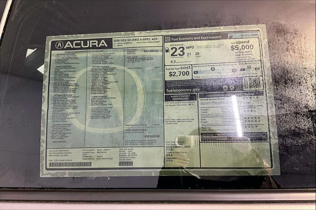 new 2026 Acura RDX car, priced at $56,900