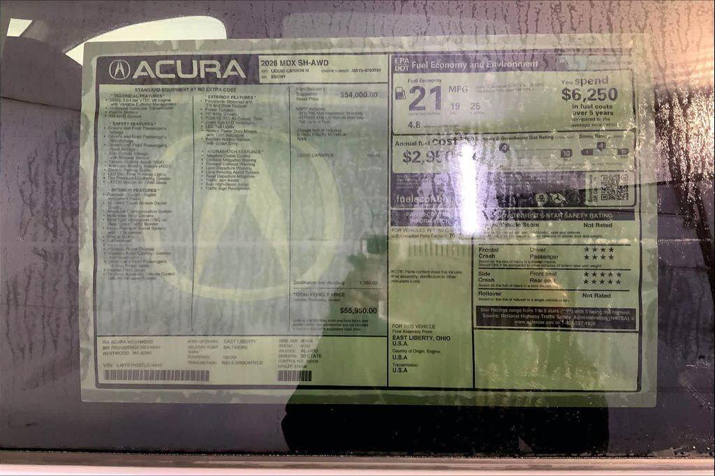 new 2026 Acura MDX car, priced at $55,950