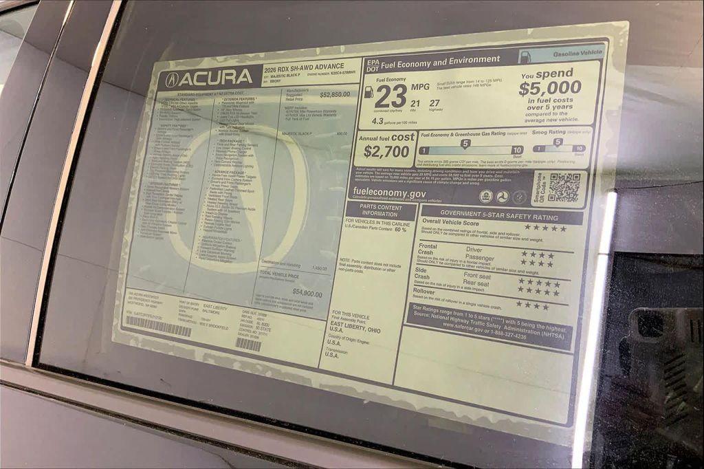 new 2026 Acura RDX car, priced at $54,900