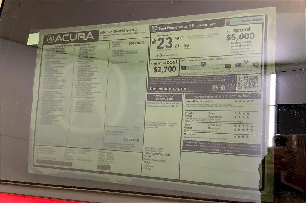 new 2026 Acura RDX car, priced at $52,650