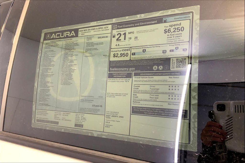 new 2026 Acura MDX car, priced at $70,850