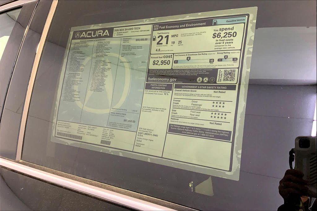 new 2026 Acura MDX car, priced at $61,450