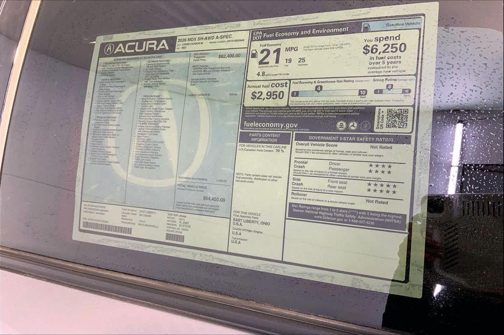 new 2026 Acura MDX car, priced at $64,450