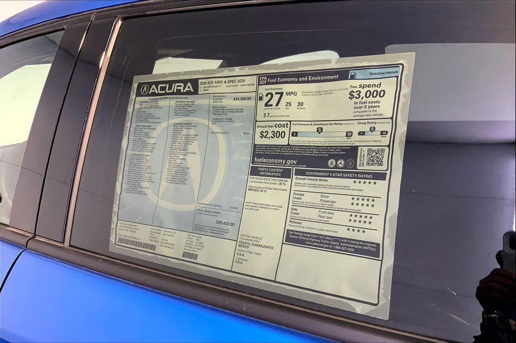 new 2026 Acura ADX car, priced at $46,450