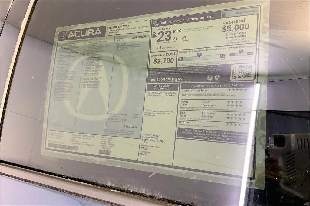 new 2026 Acura RDX car, priced at $46,550