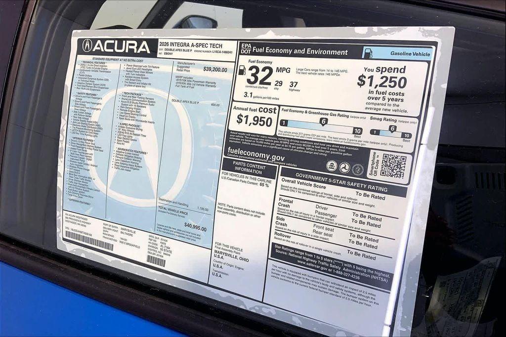 new 2026 Acura Integra car, priced at $40,995