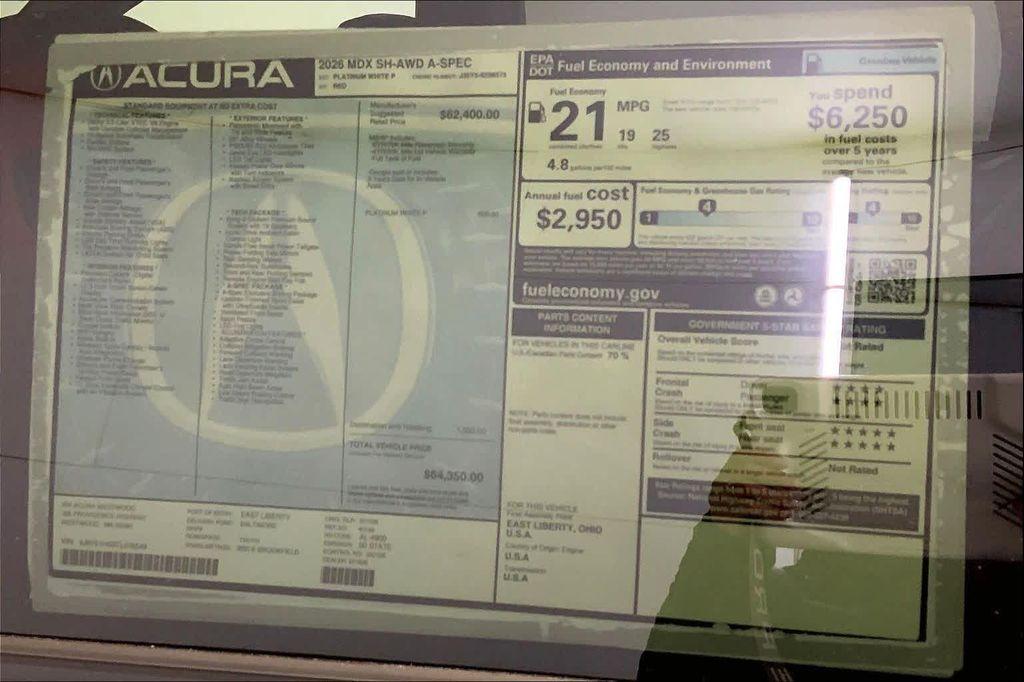 new 2026 Acura MDX car, priced at $64,350