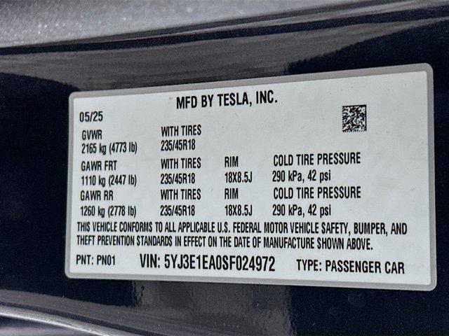 used 2025 Tesla Model 3 car, priced at $35,987