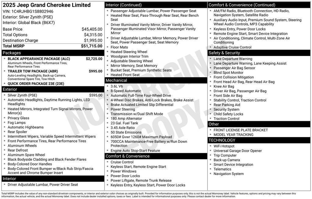 new 2025 Jeep Grand Cherokee car, priced at $44,684
