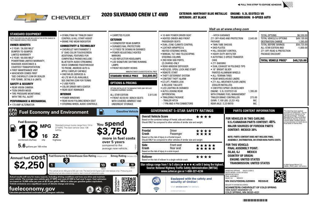 used 2020 Chevrolet Silverado 1500 car, priced at $26,493