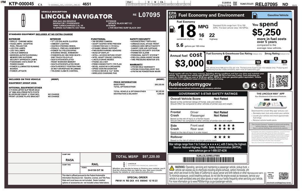used 2024 Lincoln Navigator car, priced at $59,693