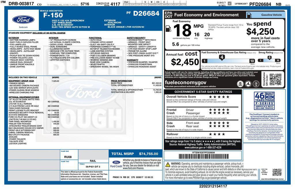 used 2023 Ford F-150 car, priced at $50,893