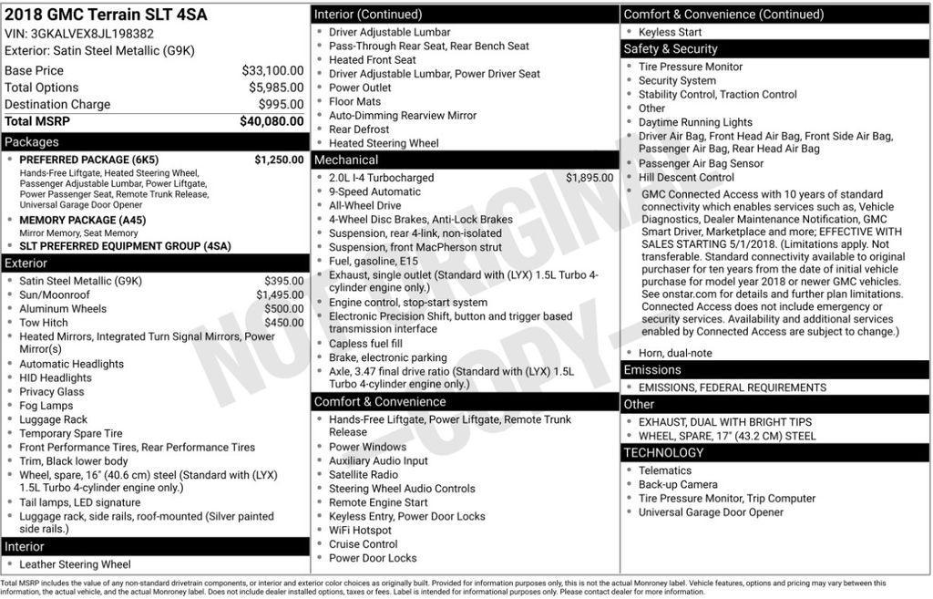 used 2018 GMC Terrain car, priced at $14,993