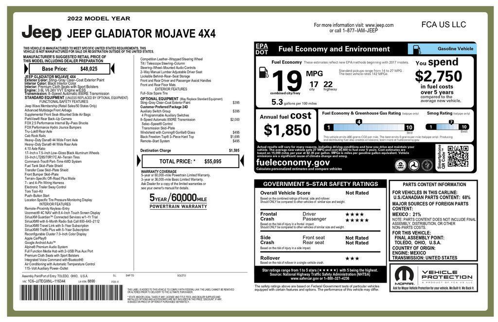 used 2022 Jeep Gladiator car, priced at $34,993