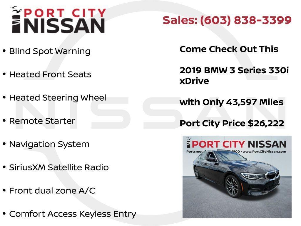 used 2019 BMW 330 car, priced at $26,996