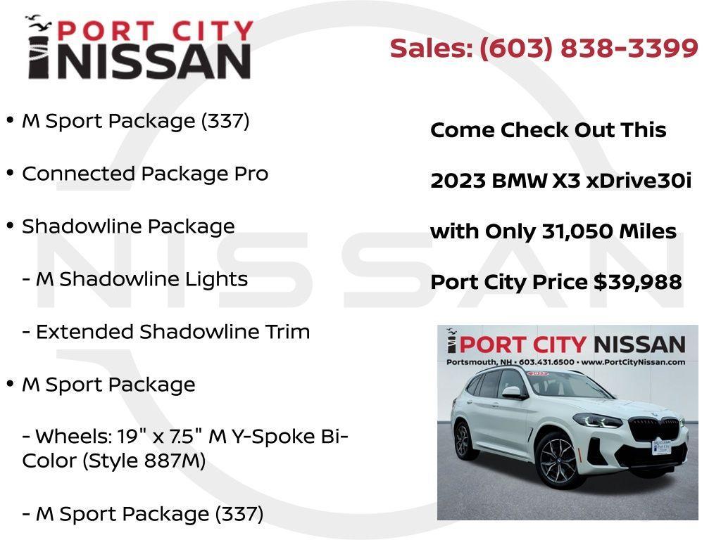 used 2023 BMW X3 car, priced at $40,762