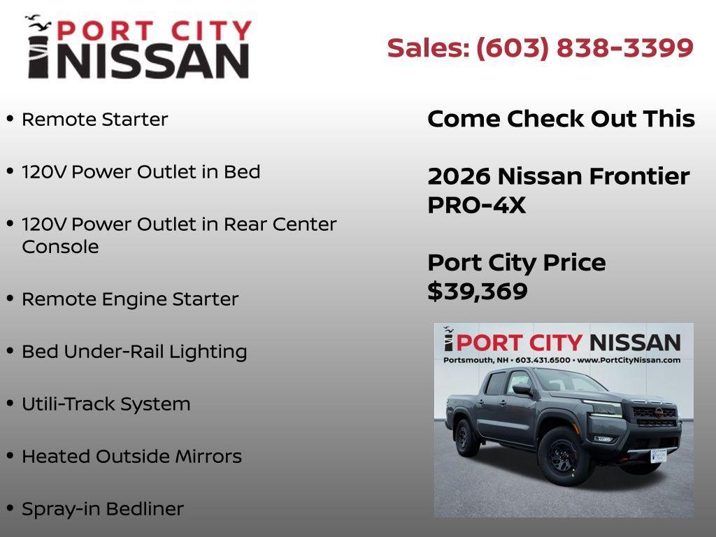 new 2026 Nissan Frontier car, priced at $40,143