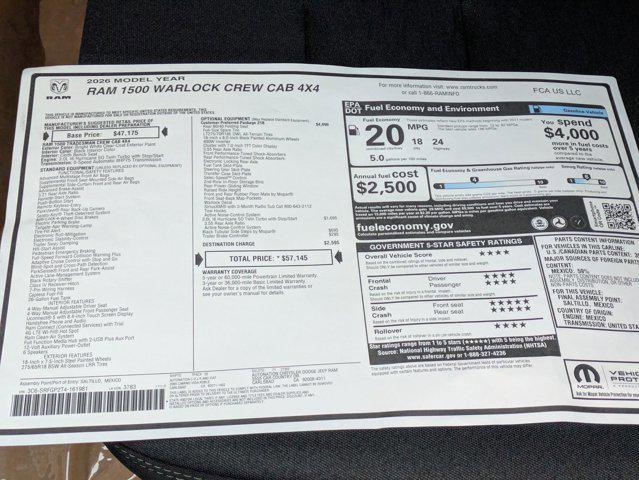 new 2026 Ram 1500 car, priced at $53,645