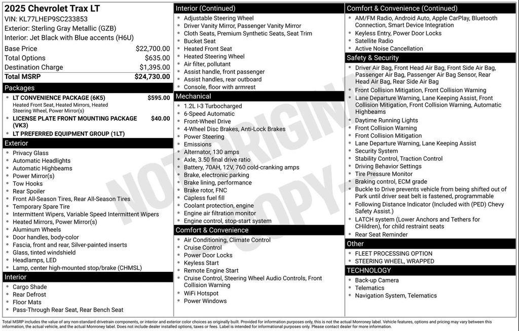 used 2025 Chevrolet Trax car, priced at $21,329