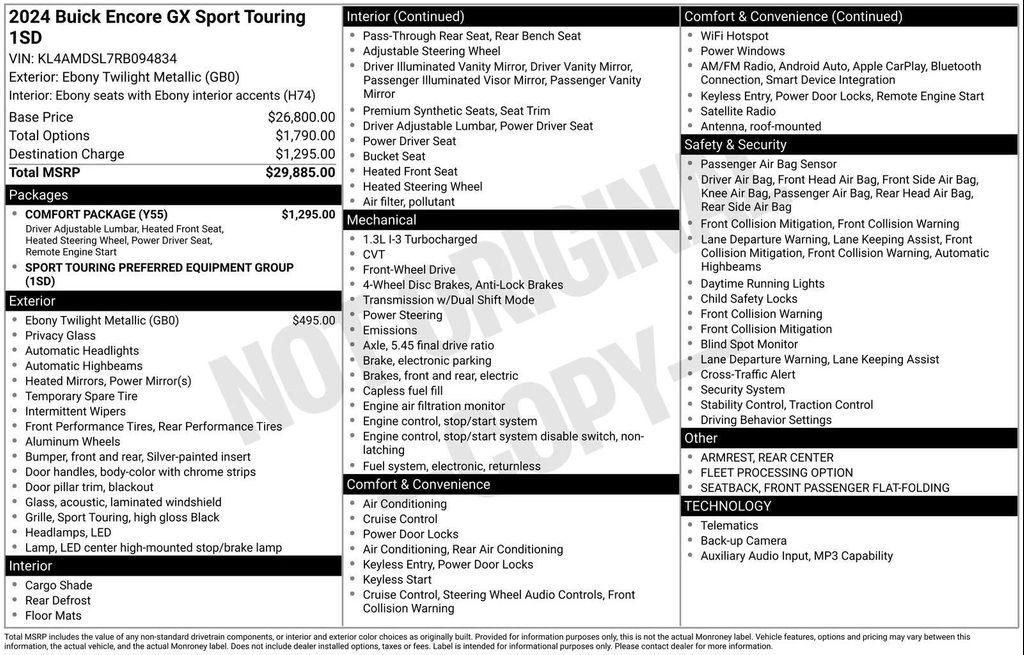 used 2024 Buick Encore GX car, priced at $20,695