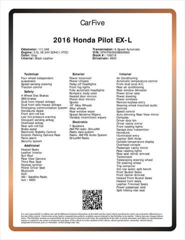 2016 Gray Honda Pilot