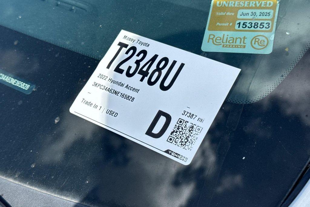 used 2022 Hyundai Accent car, priced at $15,840