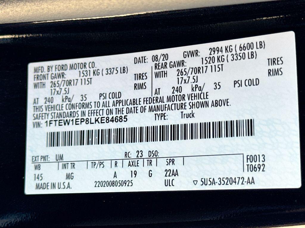 used 2020 Ford F-150 car, priced at $24,250