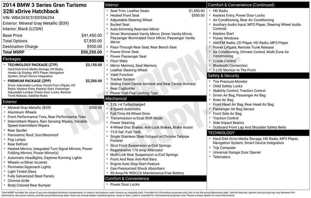 used 2014 BMW 328 Gran Turismo car, priced at $8,575