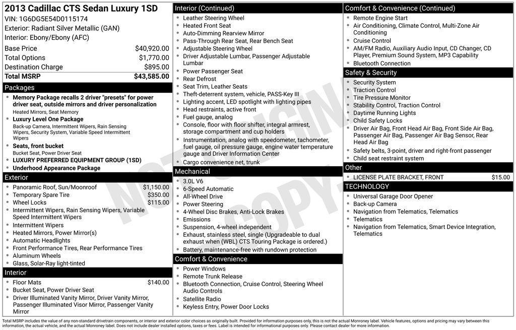 used 2013 Cadillac CTS car, priced at $11,975