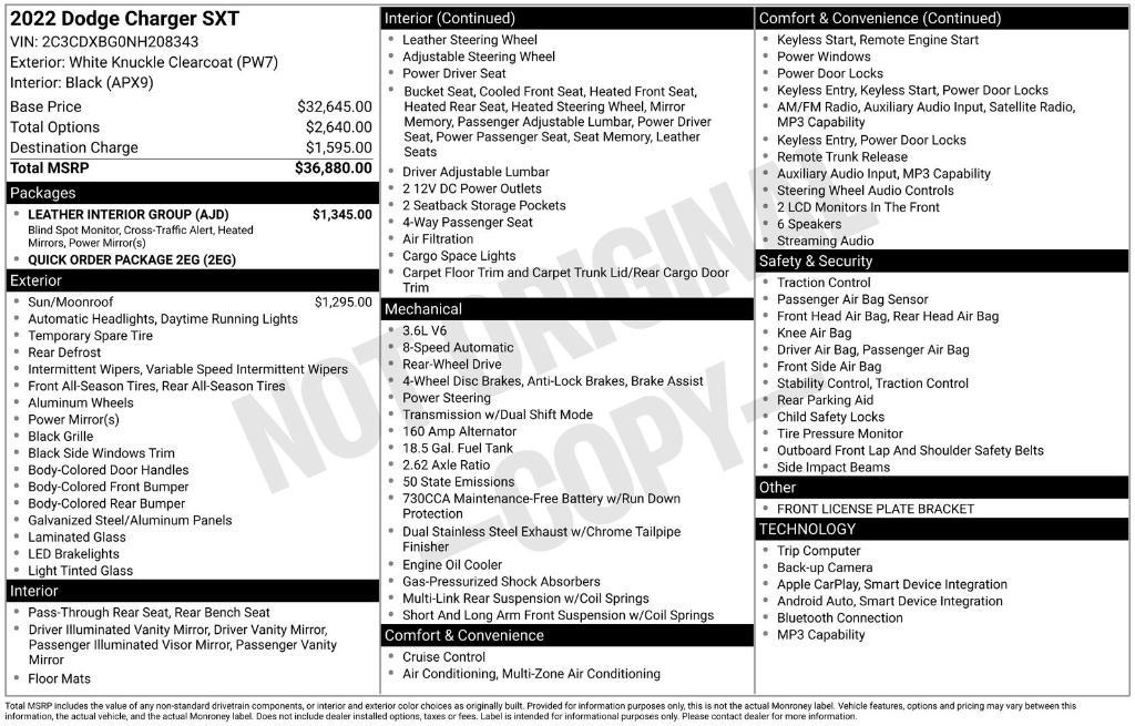 used 2022 Dodge Charger car, priced at $18,490