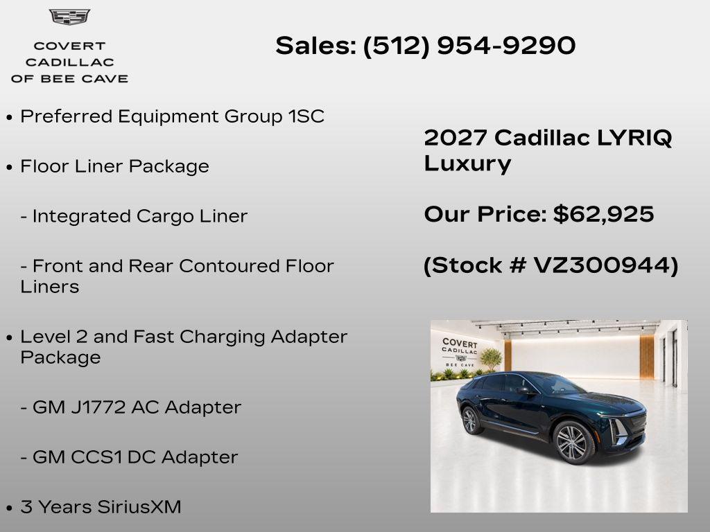 new 2027 Cadillac LYRIQ car, priced at $62,925