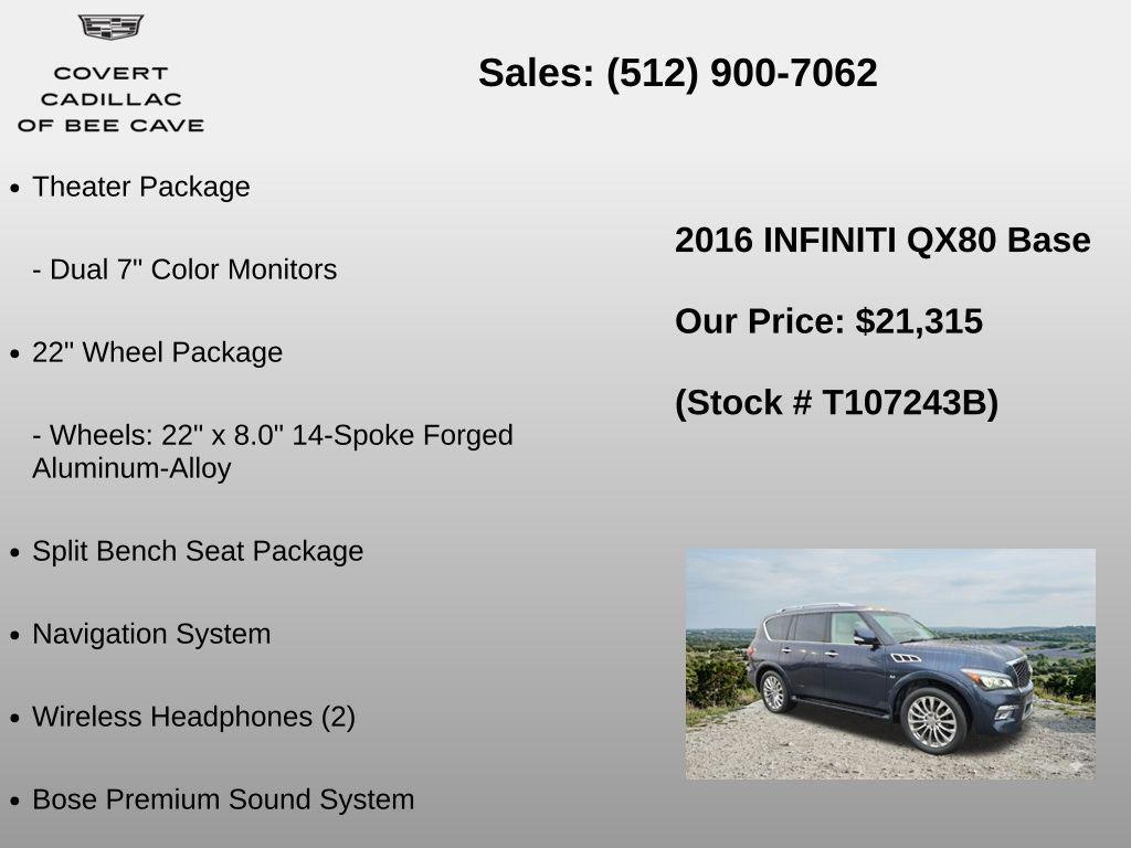used 2016 INFINITI QX80 car, priced at $18,999