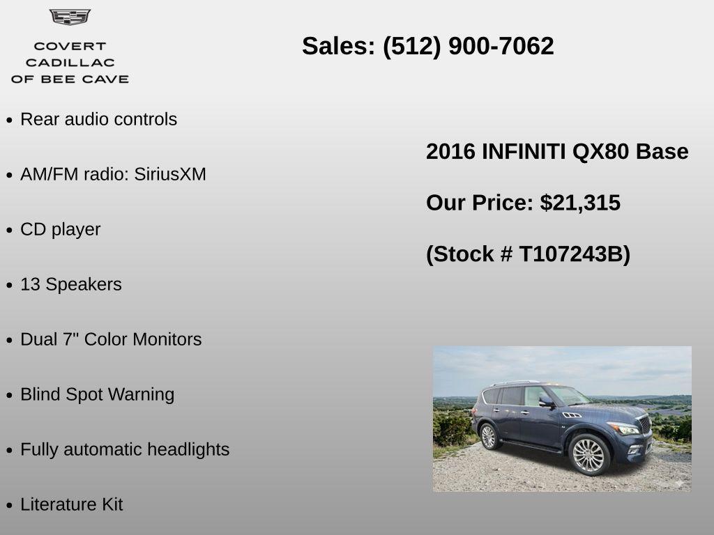 used 2016 INFINITI QX80 car, priced at $18,999