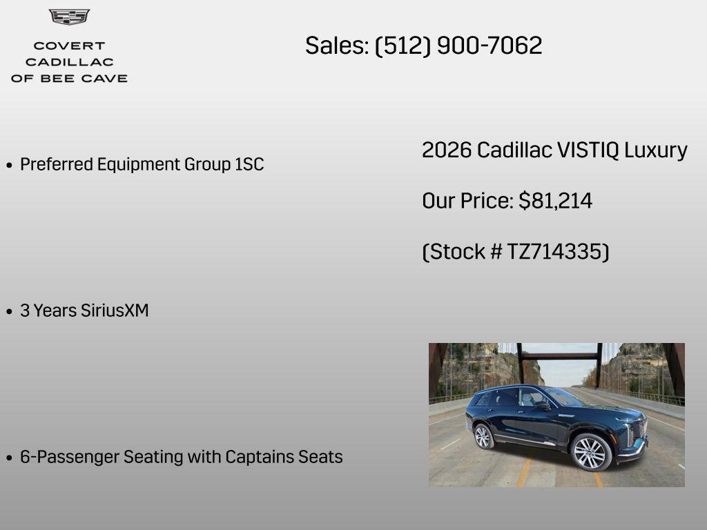 new 2026 Cadillac VISTIQ car, priced at $81,214