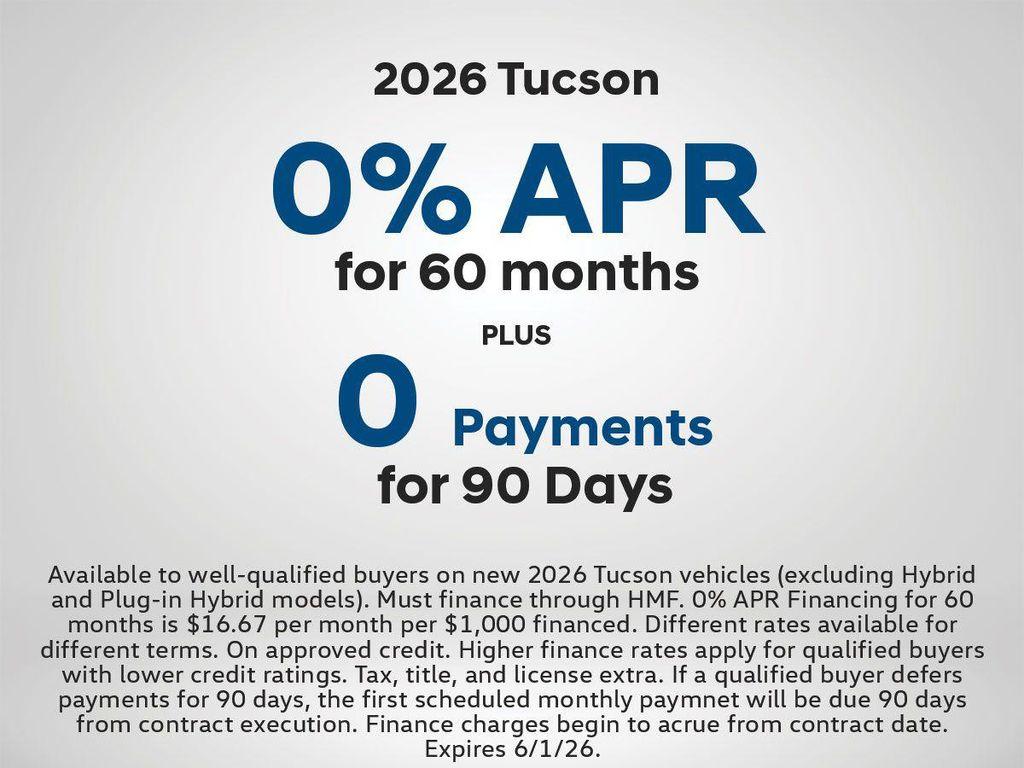 new 2026 Hyundai Tucson car, priced at $39,229