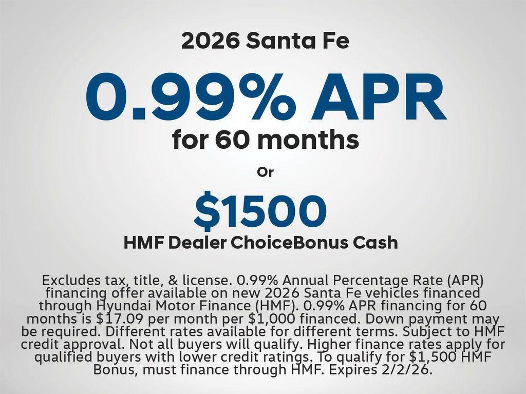 new 2026 Hyundai Santa Fe car, priced at $41,713