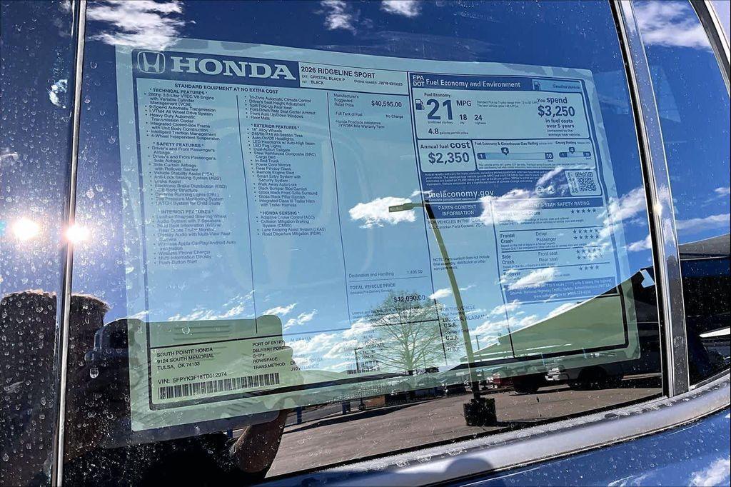 new 2026 Honda Ridgeline car, priced at $39,590