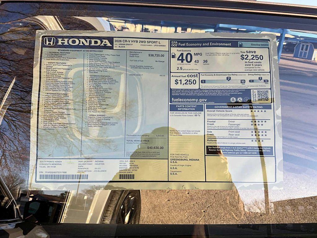 new 2026 Honda CR-V Hybrid car, priced at $38,880